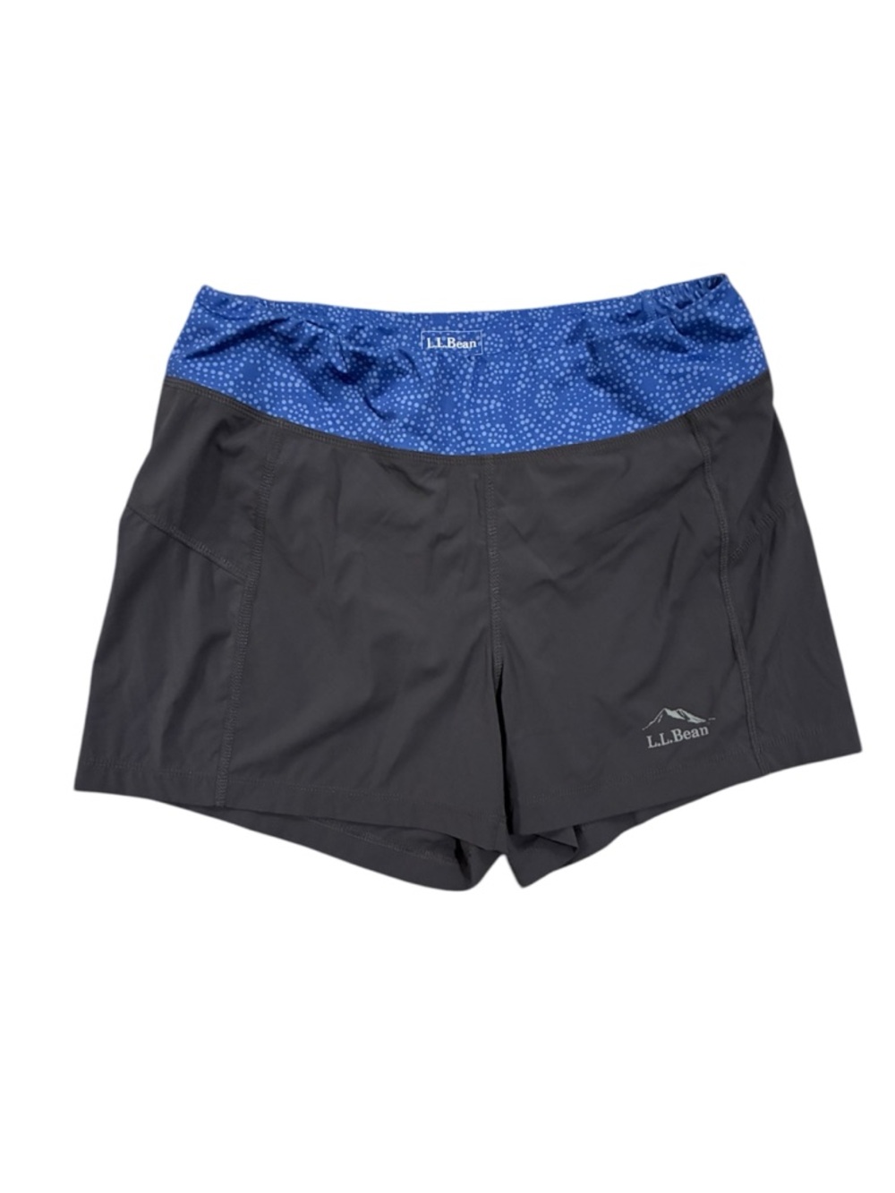 L.L. Bean Athletic Shorts Women's S Black with Blue Patterned Waistband LIKE NEW